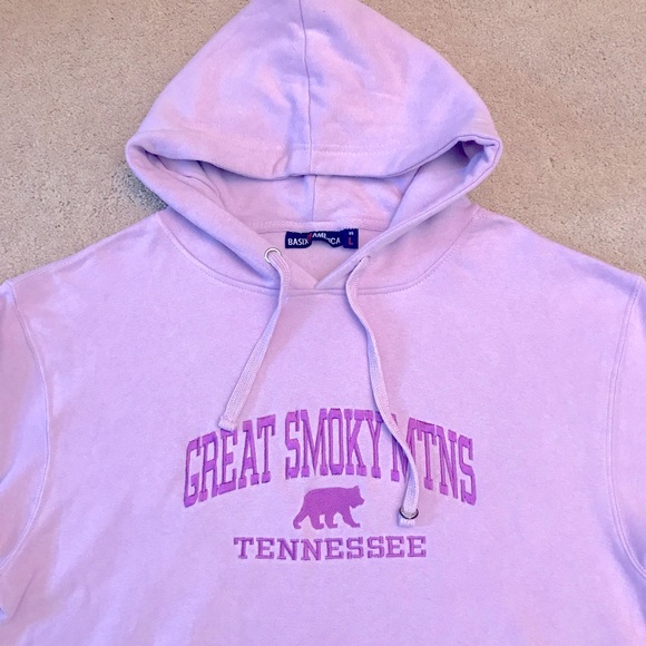 Great Smoky Mountains Tennessee Hoodie Sweatshirt Adult Large Oversized Purple - Picture 2 of 8